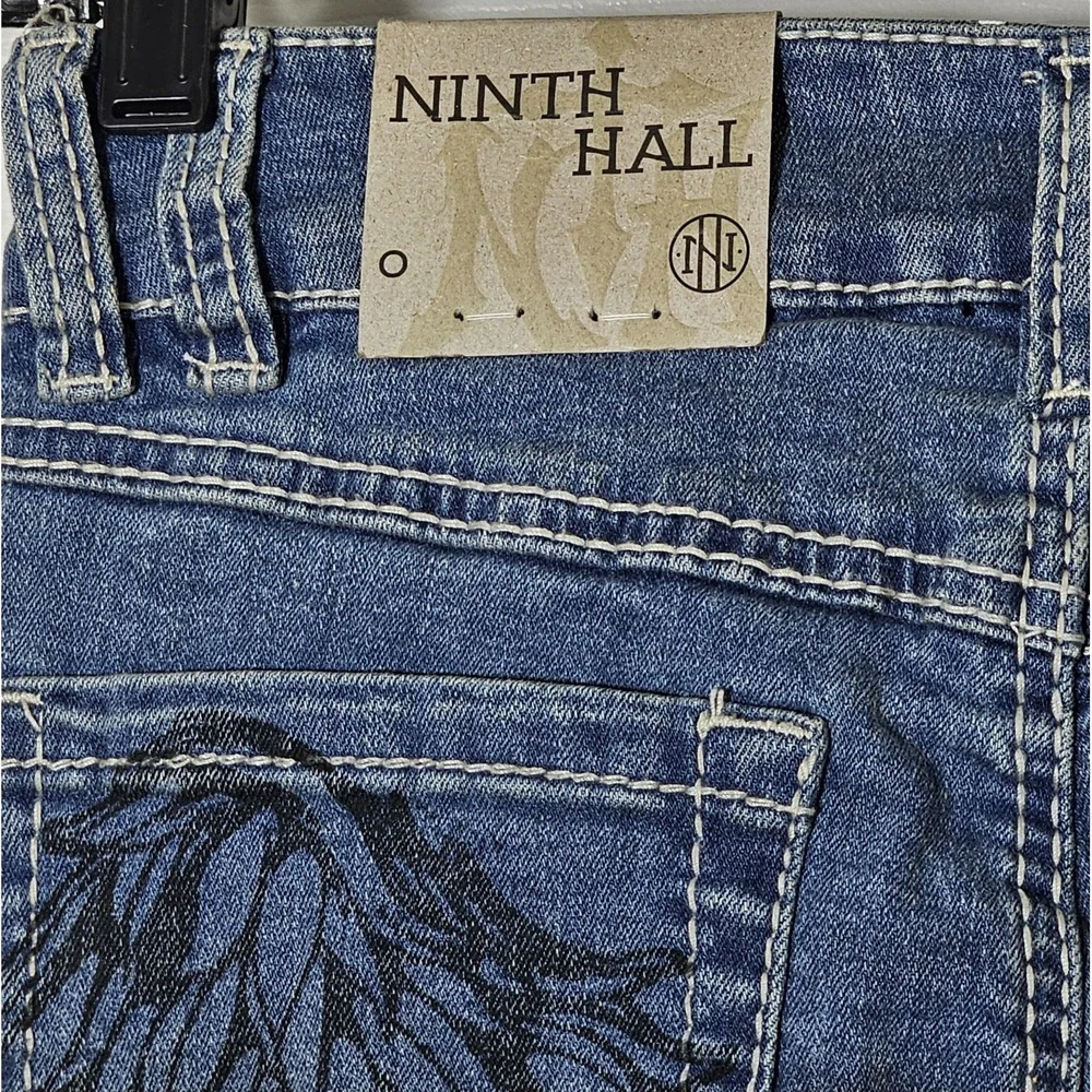 Ninth‎ Hall Alyssa Wings Rider Jeans Size 0 Light Blue Wash Mid Rise Bootcut
